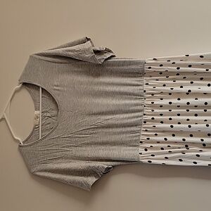 Chic White Dress with Black Dots